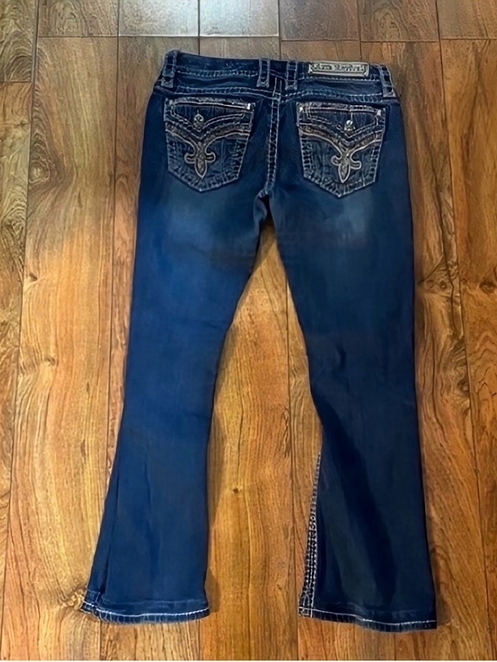 Gorgeous Rock Revival Evella Crop Jeans Signature Embellished Pockets 27” Inseam